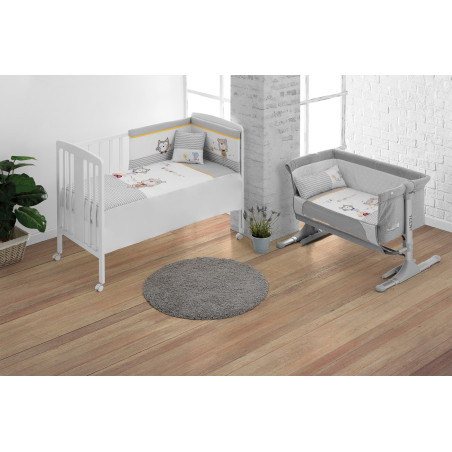 MS - Conjunto Textil para Cuna Play Together Gris y Blanco