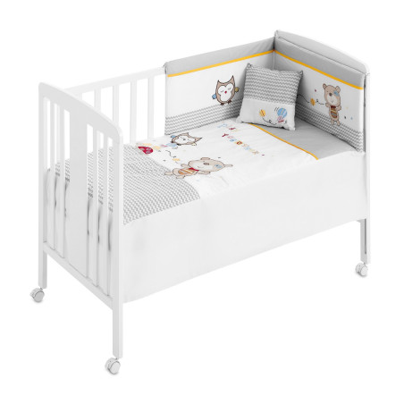 MS - Conjunto Textil para Cuna Play Together Gris y Blanco