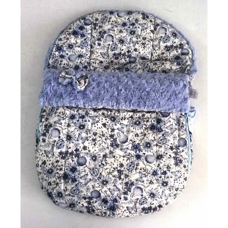 Rosy Fuentes Saco Pique Flor Pelo Azul