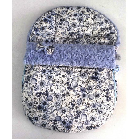 Rosy Fuentes Saco Pique Flor Pelo Azul