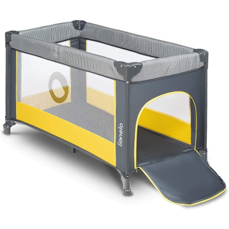 Lionelo Cuna de Viaje Stefi | Yellow Lemon gris y amarillo