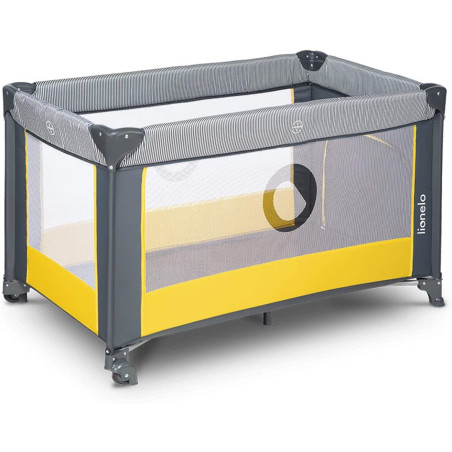 Lionelo Cuna de Viaje Stefi | Yellow Lemon gris y amarillo
