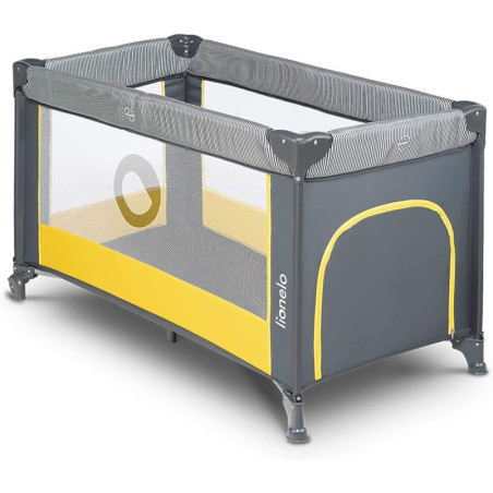 Lionelo Cuna de Viaje Stefi | Yellow Lemon gris y amarillo