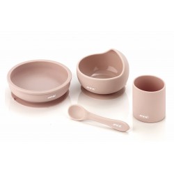 Talheres de mesa de silicone infantil Jane rosa claro