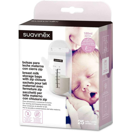 Suavinex - Bolsas herméticas de almacenaje para leche materna 25 uds