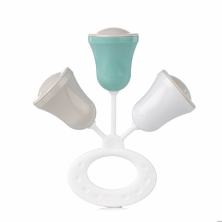 Jané - Sonajero Clásico Campanas | Mint en verde menta, blanco y gris