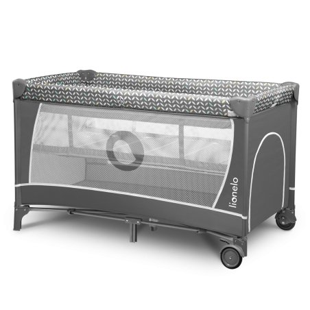 Lionelo - Cuna de Viaje con cambiador Flower |Grey Scandi Gris