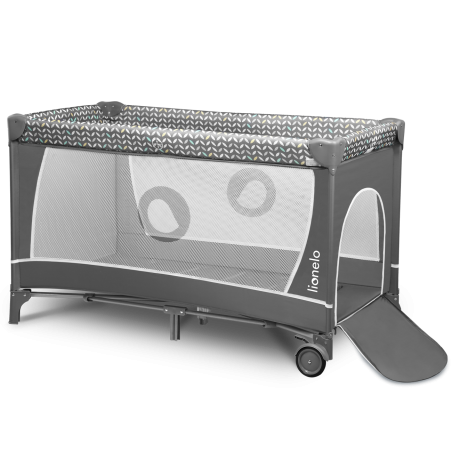 Lionelo - Cuna de Viaje con cambiador Flower |Grey Scandi Gris