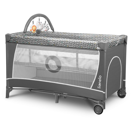 Lionelo - Cuna de Viaje con cambiador Flower |Grey Scandi Gris