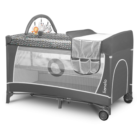 Lionelo - Cuna de Viaje con cambiador Flower |Grey Scandi Gris