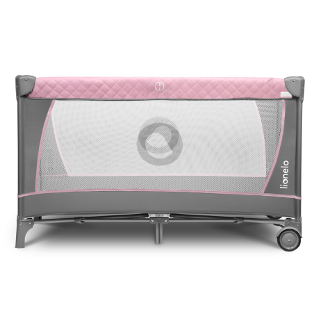 Lionelo Cuna de Viaje con cambiador Flower | Flamingo gris / rosa