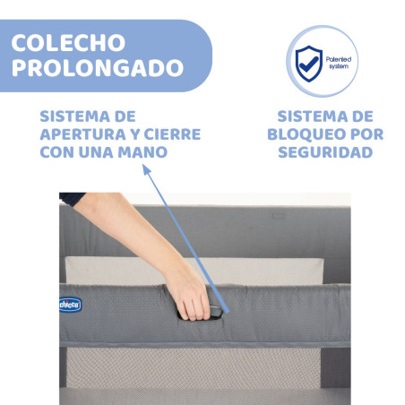 Chicco Cuna de colecho Next2Me Forever + SÁBANAS | Moongrey