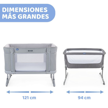 Chicco Cuna Next2Me Forever + SÁBANAS | Ash Grey Cross Collection