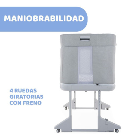 Chicco Cuna Next2Me Forever + SÁBANAS | Ash Grey Cross Collection