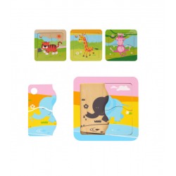 Kiokids Puzzle de madeira 15x15cm