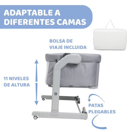 Chicco Cuna de Colecho Next2Me Magic Evo Grey Mist