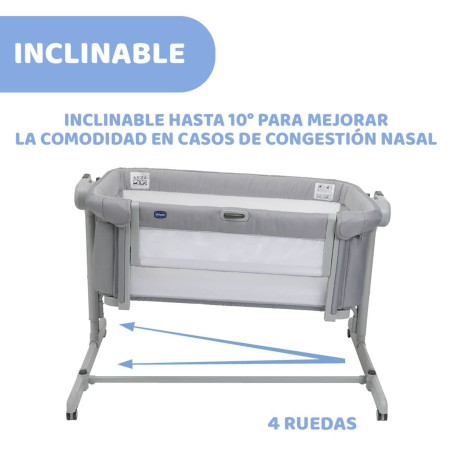Chicco Cuna de Colecho Next2Me Magic Evo Grey Mist