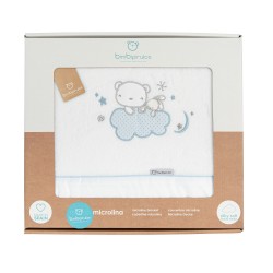 Draps BimbiPirulos Microline pour berceau Nube Bear Blue