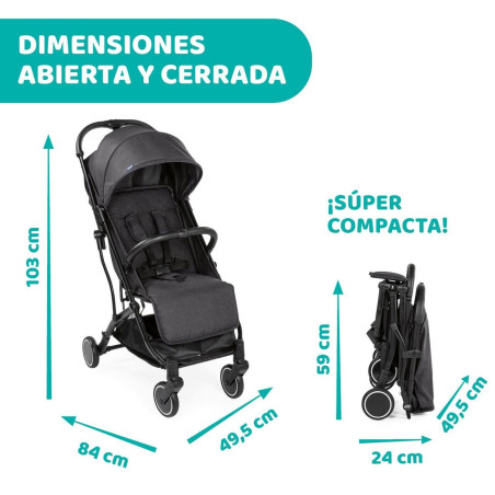 Chicco Silla de Paseo Trolley Me Stone + Burbuja + Kit Confort + Asas