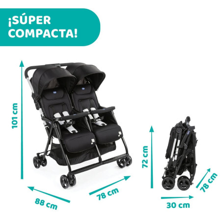 Chicco Silla de Paseo Ohlalá Twin gemelar Black Night + burbuja