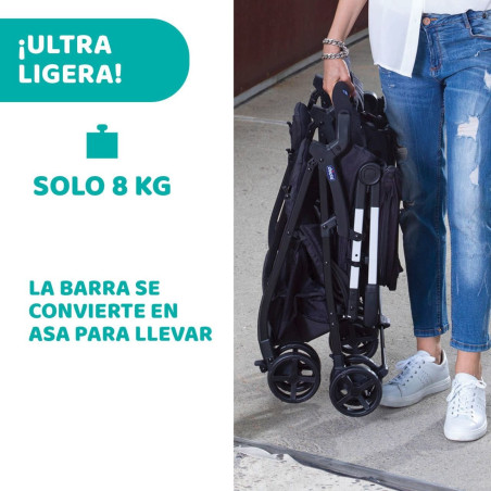Chicco Silla de Paseo Ohlalá Twin gemelar Black Night + burbuja