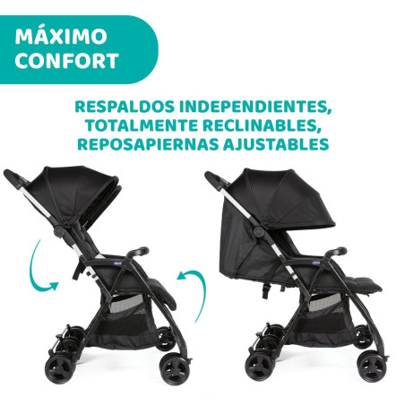 Chicco Silla de Paseo Ohlalá Twin gemelar Black Night + burbuja