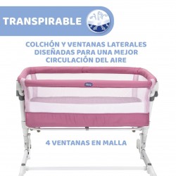 Chicco Next2me - Cuna de colecho con anclaje a cama y 6 alturas, colección  2017, color rosa