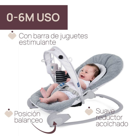 Chicco Hamaca evolutiva de bebé Hooplà Titanium gris