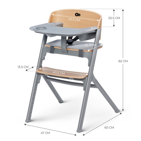 Kinderkraft Trona de bebé LIVY & CALMEE madera Bouncer Grey
