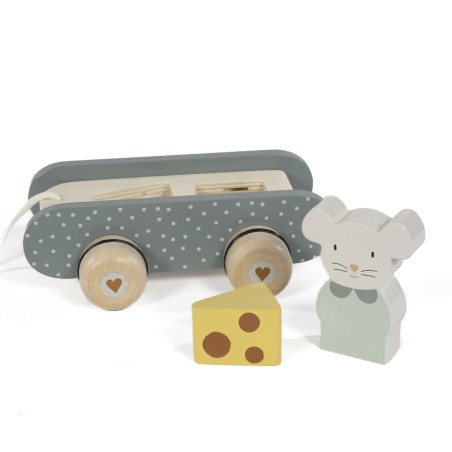 Walking Mum Juguete de arrastre Poppy madera