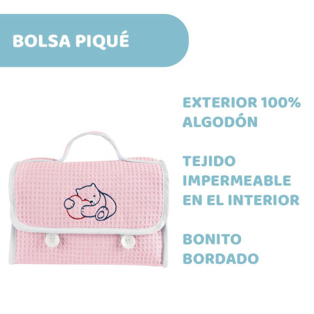 Chicco Set regalo Bolsa de cosmética piqué rosa