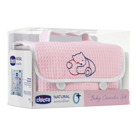 Chicco Set regalo Bolsa de cosmética piqué rosa