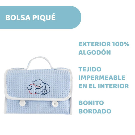 Chicco Set regalo Bolsa de cosmética piqué azul