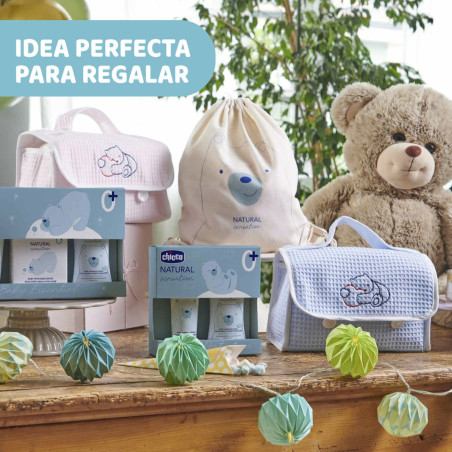 Chicco Set regalo Bolsa de cosmética piqué azul