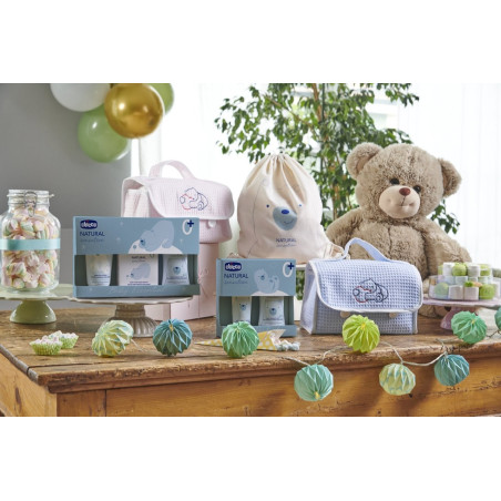 Chicco Set regalo Bolsa de cosmética piqué azul