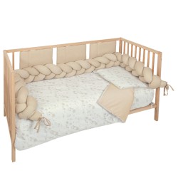 Bimbidreams Protector cuna trenza Texture lino