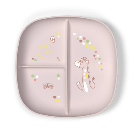 Chicco Plato con compartimentos rosa jirafa