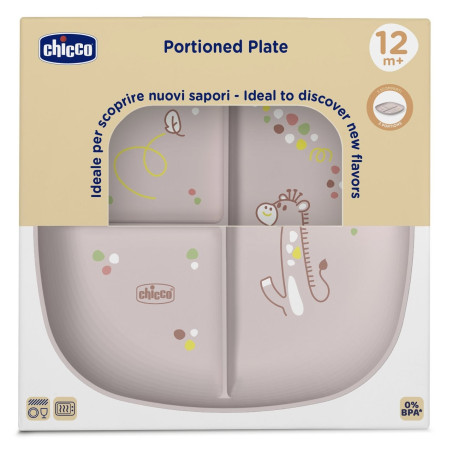 Chicco Plato con compartimentos rosa jirafa