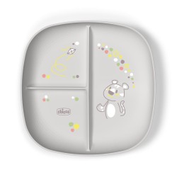 Chicco Plato con compartimentos gris