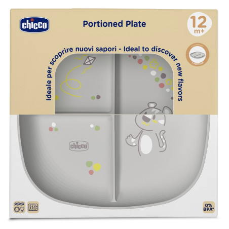 Chicco Plato con compartimentos gris tigre