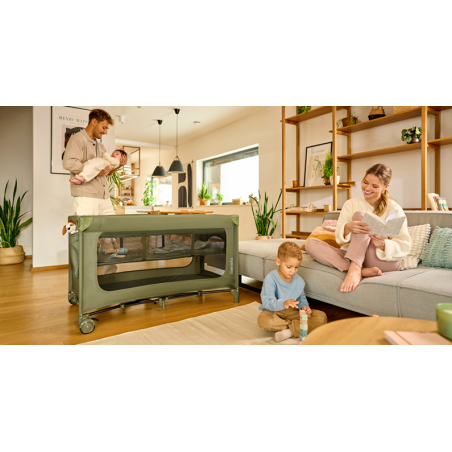 Lionelo Cuna de viaje Jasmin Easy Fold Green Olive verde