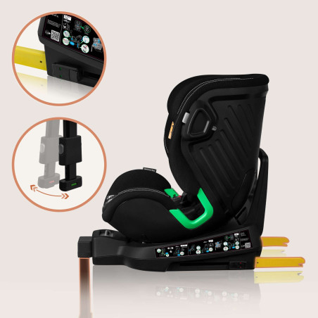 Lionelo Silla de coche Harmony Black Carbon Bamboo negro carbón