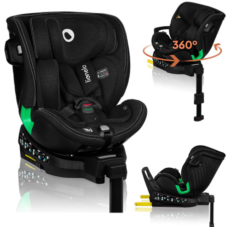 Lionelo Silla de coche Harmony Black Carbon Bamboo negro carbón