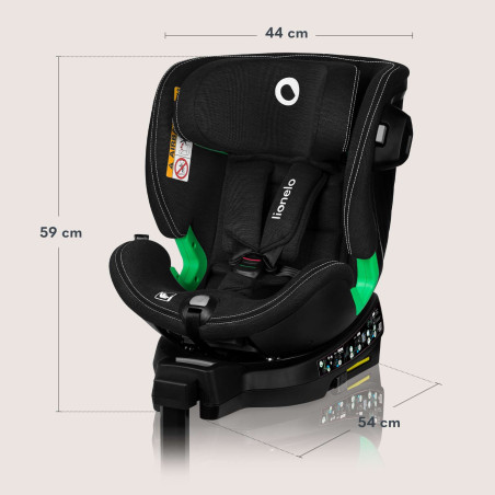 Lionelo Silla de coche Harmony Black Carbon Bamboo negro carbón