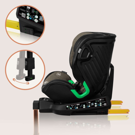 Lionelo Silla de coche Harmony Green Olive Leather verde oliva