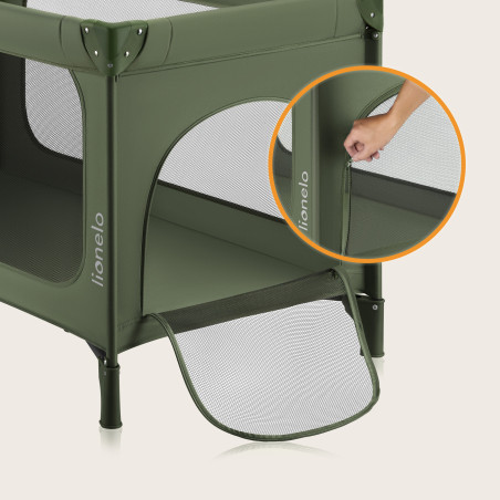 Lionelo Cuna de viaje Jasmin Easy Fold Green Olive verde