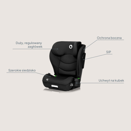 Lionelo Silla elevador Neal i-Size Black Carbon