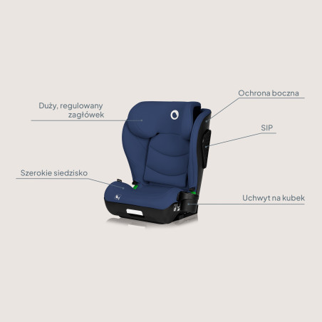 Lionelo Silla elevador Neal i-Size Blue Navy