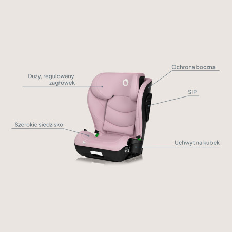 Lionelo Silla elevador Neal i-Size Pink Lilac