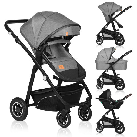 Lionelo Coche de bebé Bianka 3en1 Grey Stone